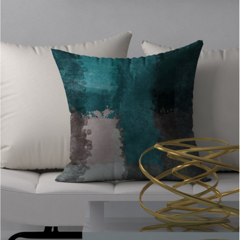 Abstract Reversible Throw Pillow, 18" x 18"