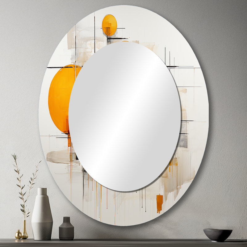 Poetry Of Possiblities Vintage Watercolor II - Gold Oval Wall Mirror Decor, 43" x 33"