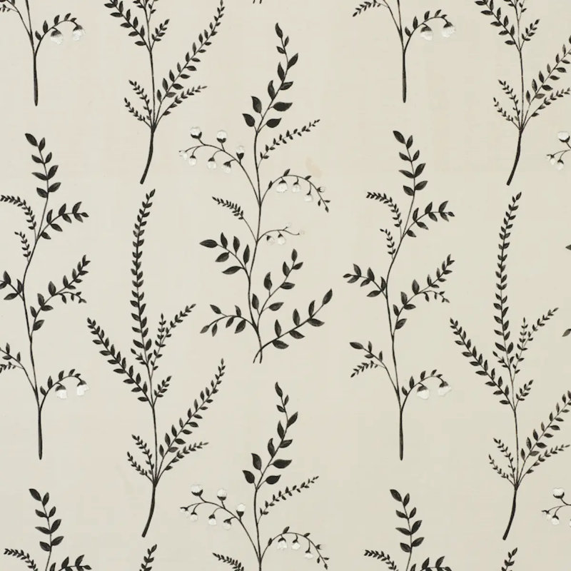 Cynthia Embroidered Print Fabric, Black/ Neutral