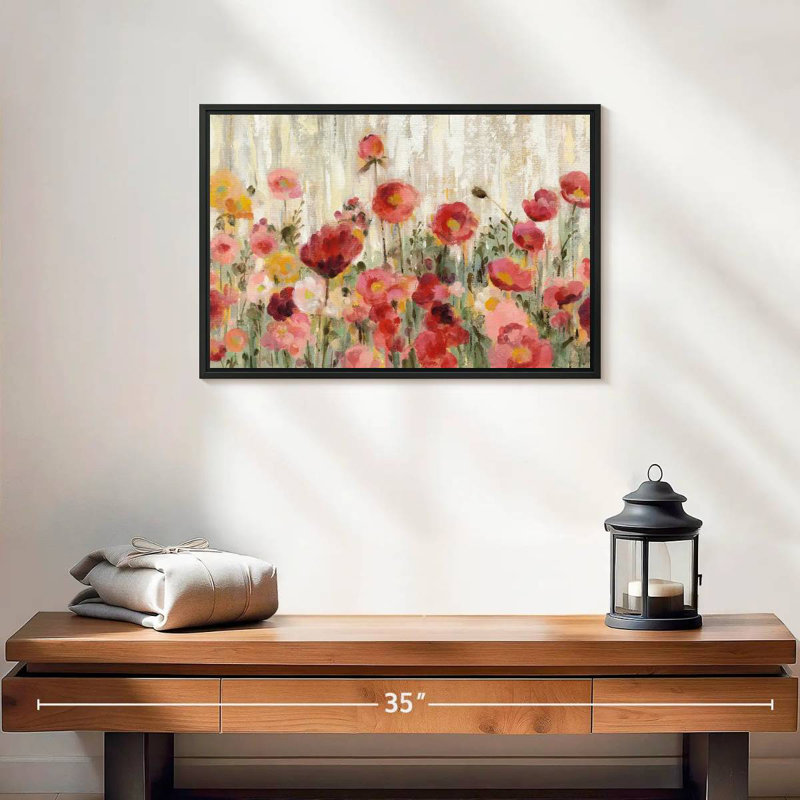 Fleurs saupoudrées, 19 po x 13 po, Cadre flottant noir