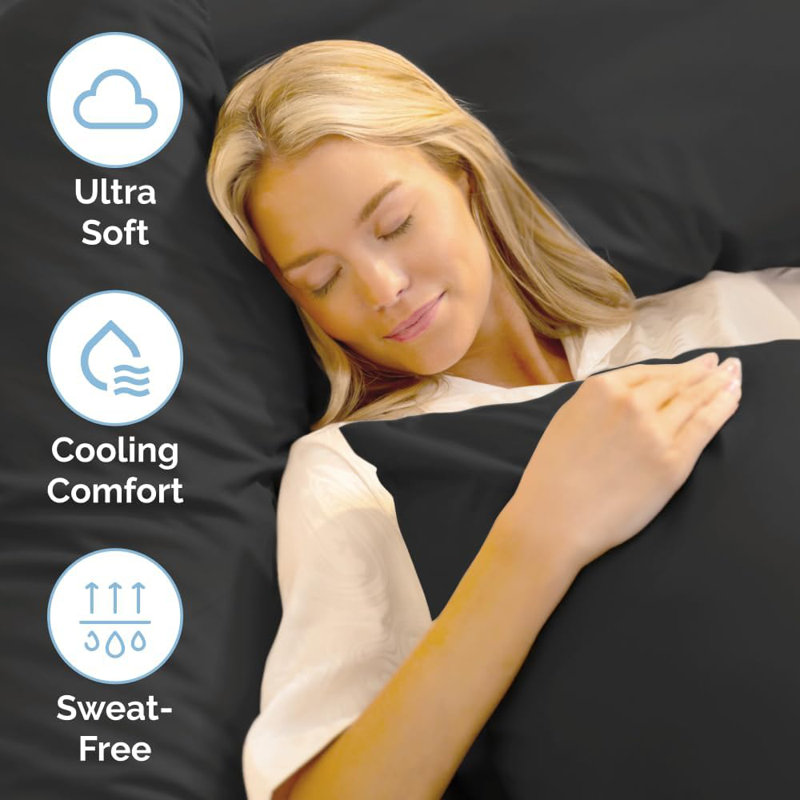 Black, King Sheet Set + 4 Pillowcases