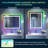 Aevar Super Bright Independent Controlled RGB Backlit & LED Frontlit Anti-Fog Tempered Glass Bathroom/Vanity Mirror with ETL & 3-Year Warranty-701684392
