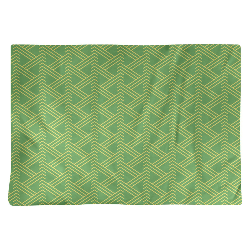 Napperon en coton 18 po classique Zig Zag, Vert/jaune, Coton