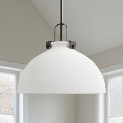 Luminaire suspendu en forme de dôme à 1 lumière de 12 po à 1 lumière pour îlot de cuisine. Verre nuage.