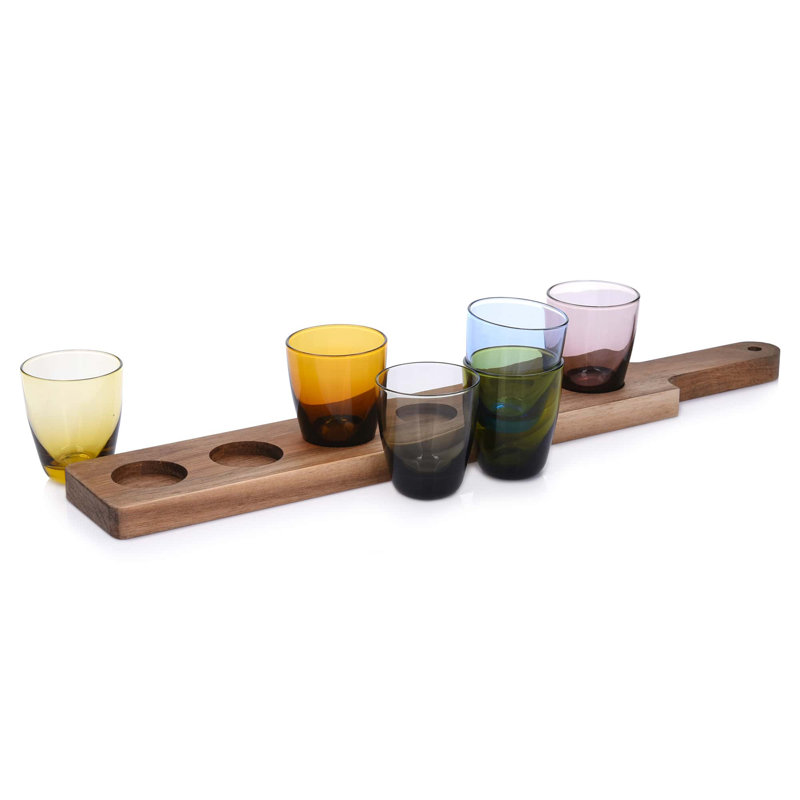 Latitude Run® Colourful 2 Oz Shot Glasses With Flight Board