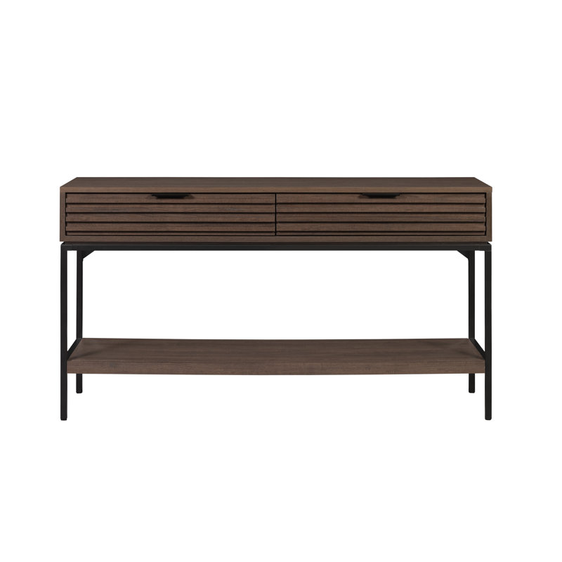 Console Table W/2 Drawers Brown 55x16x30