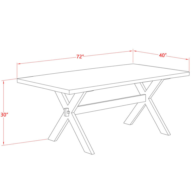 Ensemble de table de cuisine 5 pièces pour 4 personnes comprenant une table de salle à manger rectangulaire avec pattes en X et 4 chaises rembourrées en similicuir couleur étang.
