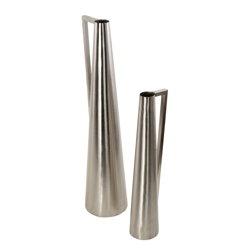 Fratar Iron Floor Vase, Silver
