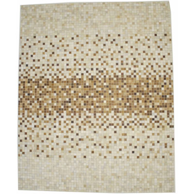 Tapis beige en cuir Miaya