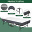 Lit pliant extra long de 75 po x 38 po pour les personnes de grande taille, lit d'invité robuste capacité de 450 lb avec matelas en mousse à mémoire de forme, lit simple portable peu encombrant