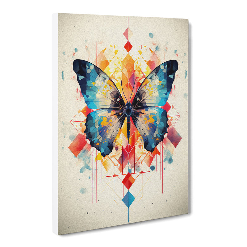 Butterfly Geometric - No Frame Print, 76cm H x 50cm W x 3cm D