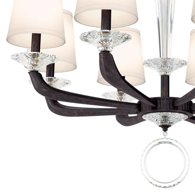 Emilea 8 - Light Glass Chandelier, Heirloom Bronze