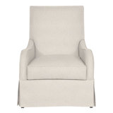 Zoe Cotton Swivel Slipcovered Armchair
