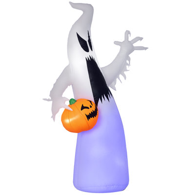 5.9' Halloween Inflatable Decoration Ghost w/ Pumpkin