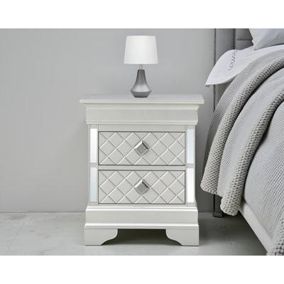 Poznan Silver Champagne Nightstand