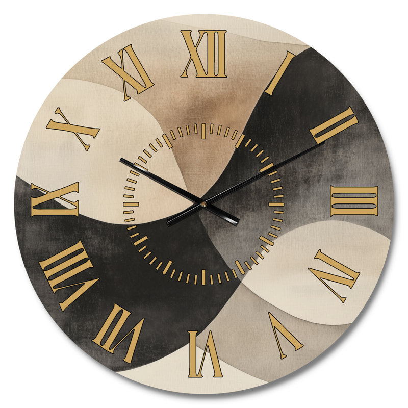 Horloge murale abstraite noire, Médium