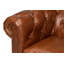 Canapé à accoudoirs roulés en cuir véritable 89 po Castered Chesterfield