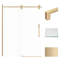 Porte de douche de grange coulissante sans cadre, verre de fer de 3/8 po de bas, 59 po de large x 80 po de haut, par Transolide Teegan Plus-69322914