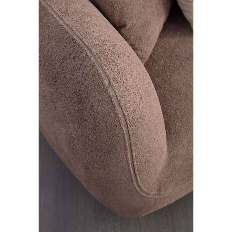 Élégant canapé d'angle, tissu brun, 98,4 po x 66,9 po x 29,5 po | Revêtement durable en 100% polyester, 28 couches de mousse de qualité supérieure | Structure robuste en bois et en bois aggloméré avec pieds peints naturels de H 7 cm | Parfait pour le salon et les espaces familiaux, facile à nettoyer