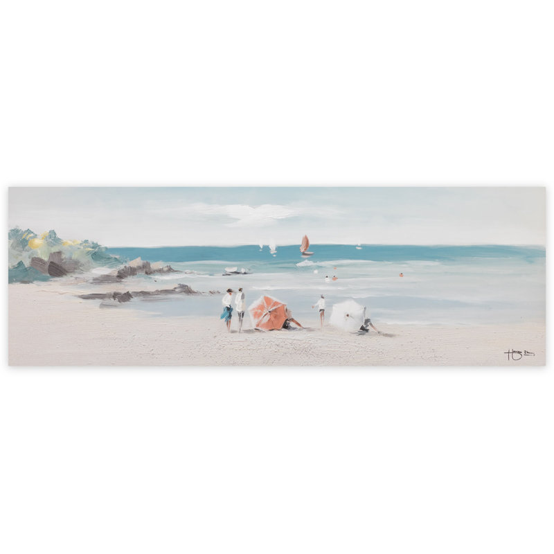 Hand -painted acrylic painting on the beach