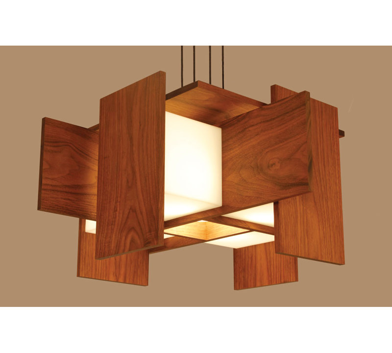 Muto 5 - Light LED Pendant, Dark Stained Walnut, 2700K (Dry)