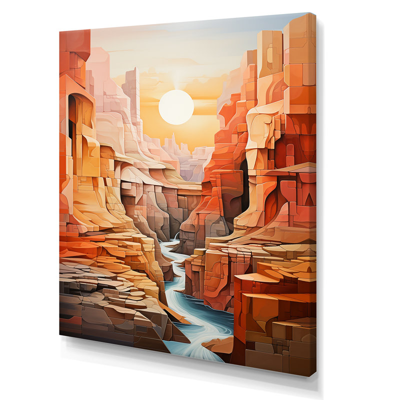 «Abstract Canyon Desert Storm II», reproduction sur toile, H 32 po x l 24 po x P 1 po, Toile tendue