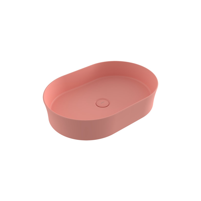 Sottile Slim Line Countertop Basin - 55x38cm, 0TH, Matte Salmon