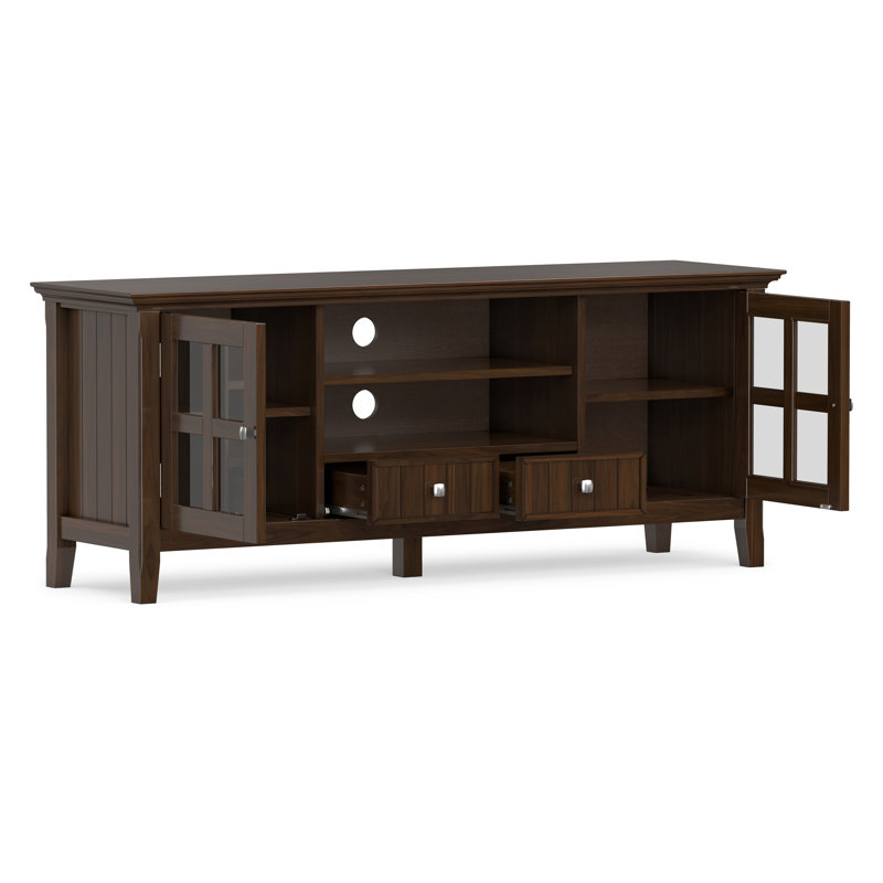 Meuble télé en bois massif Acadian, Brun brunette