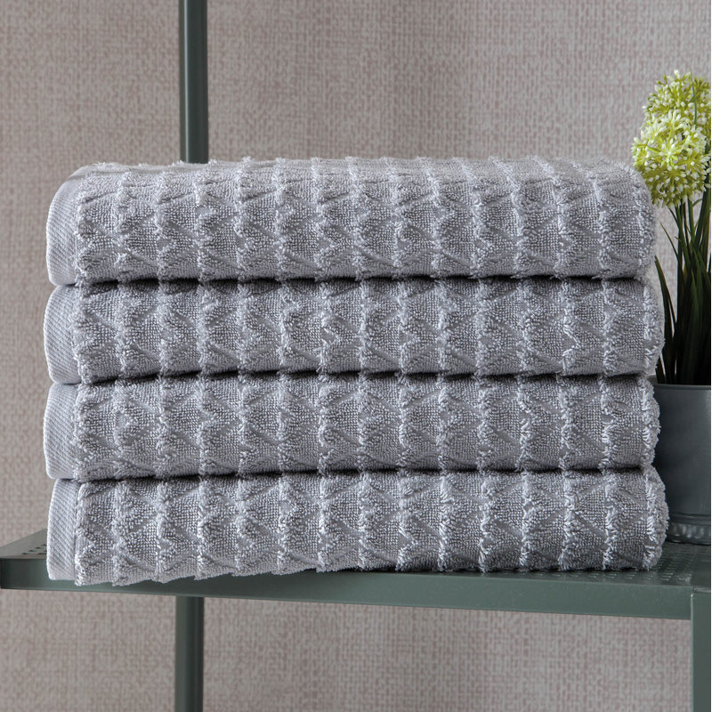 Spotts Midweight Jacquard Bath Towel, Gray