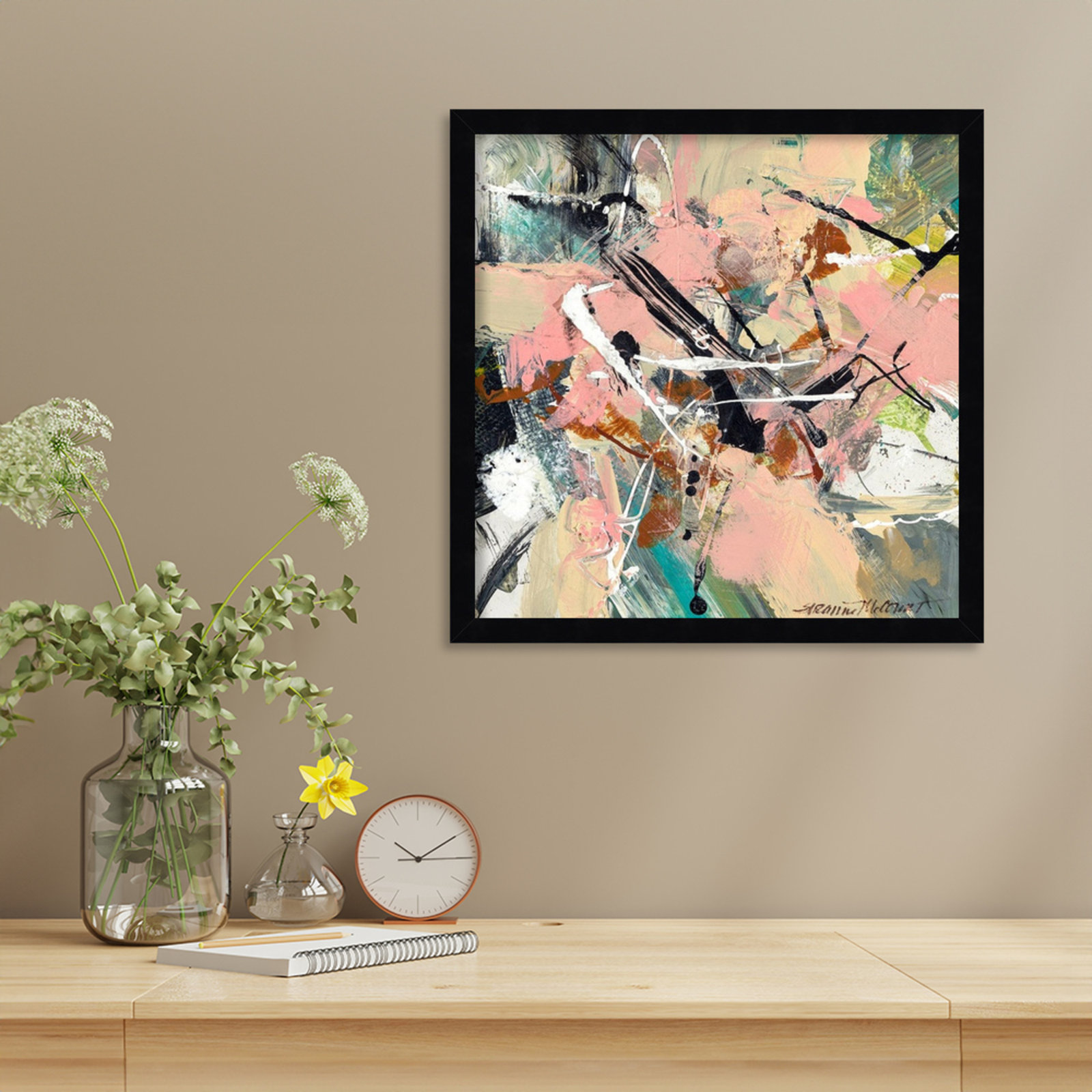 Sutter "Graceful" Print by Suzanne McCourt, 17" H x 17" W, Black