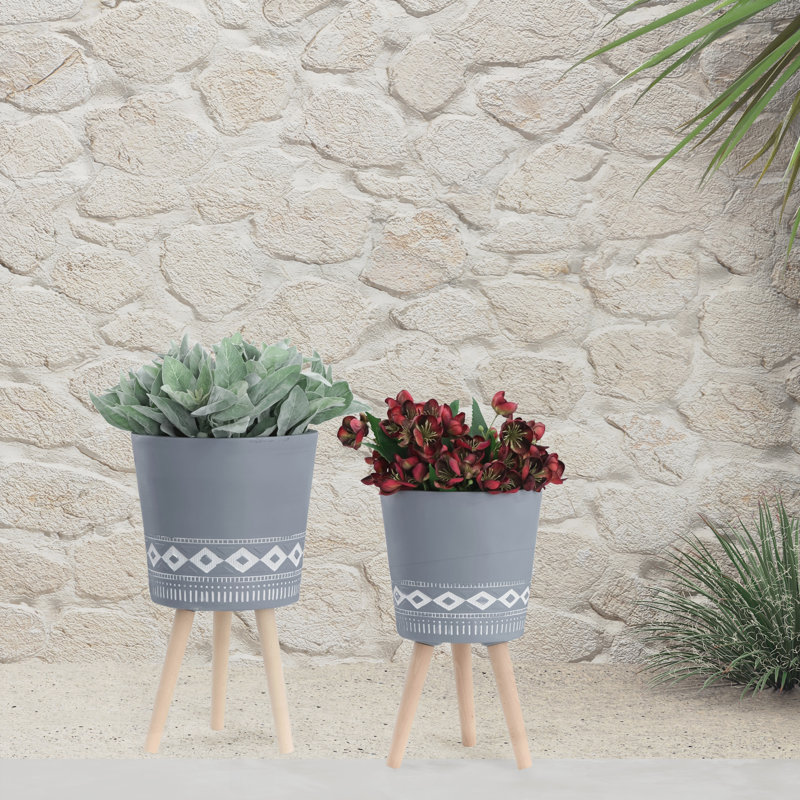 Motif à losanges avec pieds en bois, gris, conception démontable pour un assemblage facile et une décoration intérieure élégante