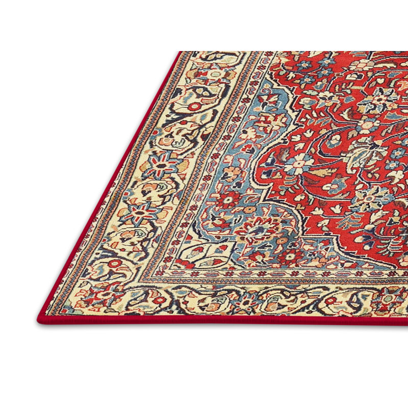 Tapis oriental beige / gris / rouge Ayomide, Rectangle 7 pi x 9 pi