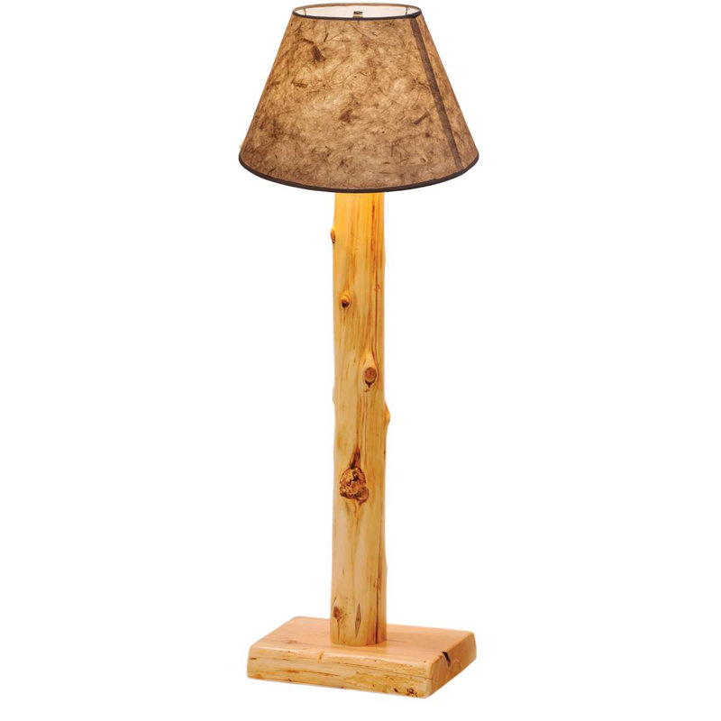 Traditional Cedar Log Floor Lamp, Vintage Finish