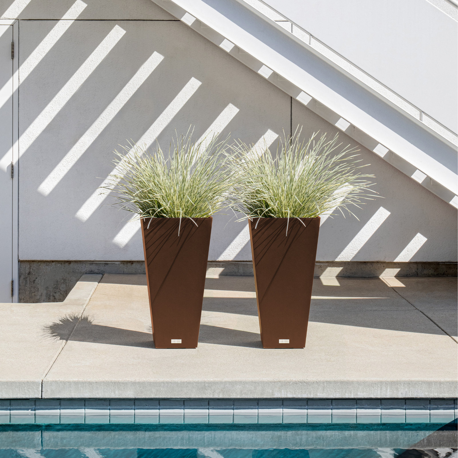Pure Series Midland Planter, 24.25" H x 13.5" W x 13.5" D, Espresso, Set of 1
