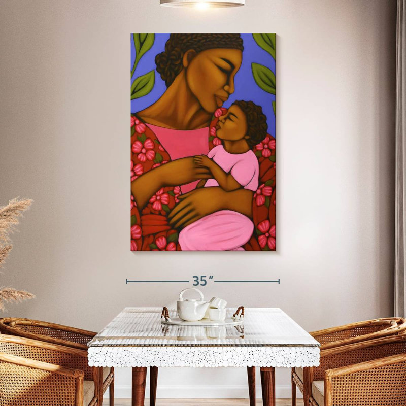Lelend, mère africaine et bébé, H 51 po x l 34 po