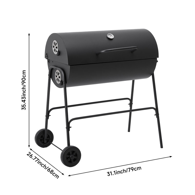 Ebern Designs Revae 79cm W Portable Grills Charcoal Grill