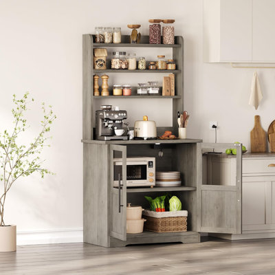 Clear Glass Microwave Cabinet Modern Microwave Stand Stylish Kitchen Furniture Space Saving Microwave Shelf Clear Glass Microwave Cabinet Modern Microwave Stand Stylish Kitchen Furniture Space Saving Microwave Shelf