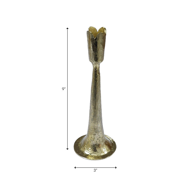 Porte-bougie décoratif en forme de pétale cannelée en fer pour porte d'entrée - Décoration moderne en métal pour décor de table