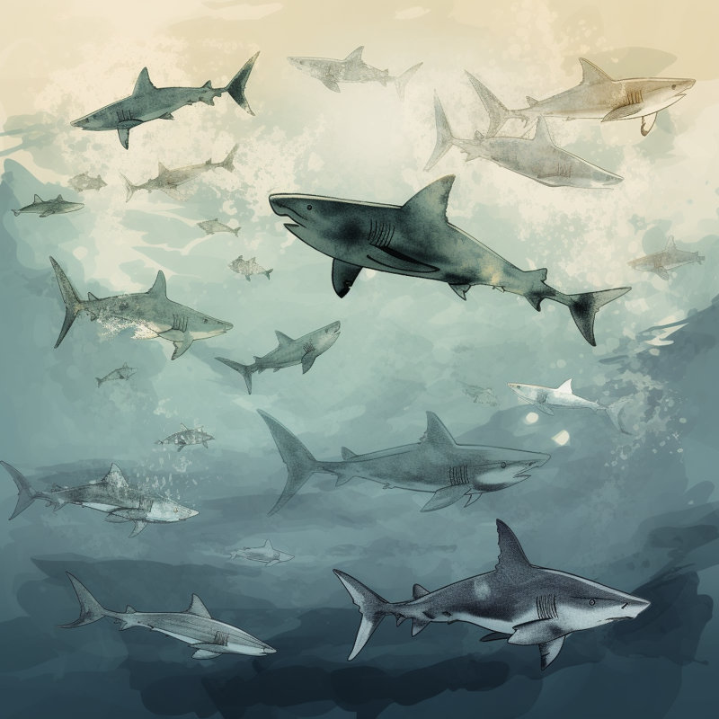 Shark Animals Blue Comforter, Queen Comforter