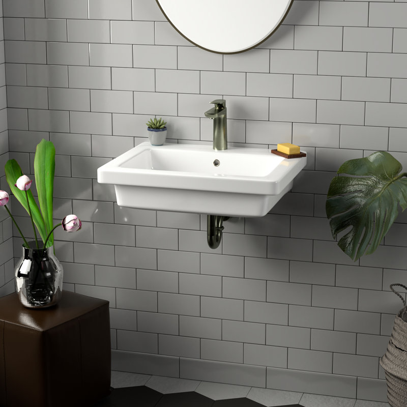Barclay Resort 550 18.12 " Vitreous China Rectangular Bathroom Sink and Overflow Hole, 4" Centerset