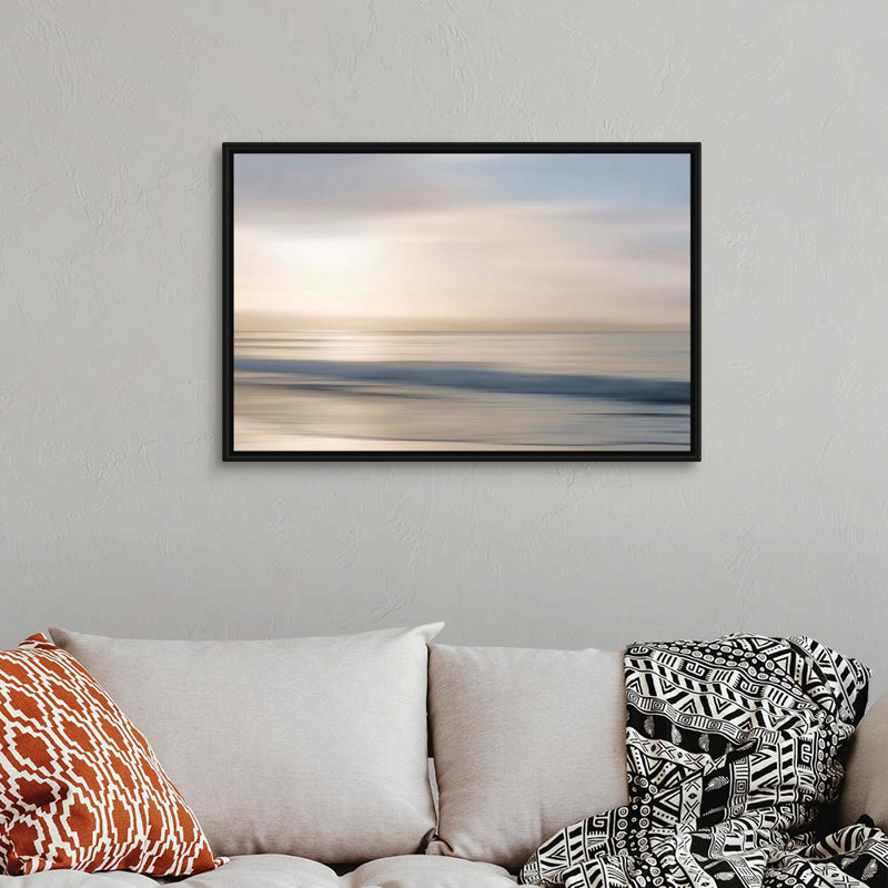 «Morning Rise» par Alex Hanson - peinture sur toile, H 33,25 po x l 49,25 po, Toile avec cadre flottant, Noir
