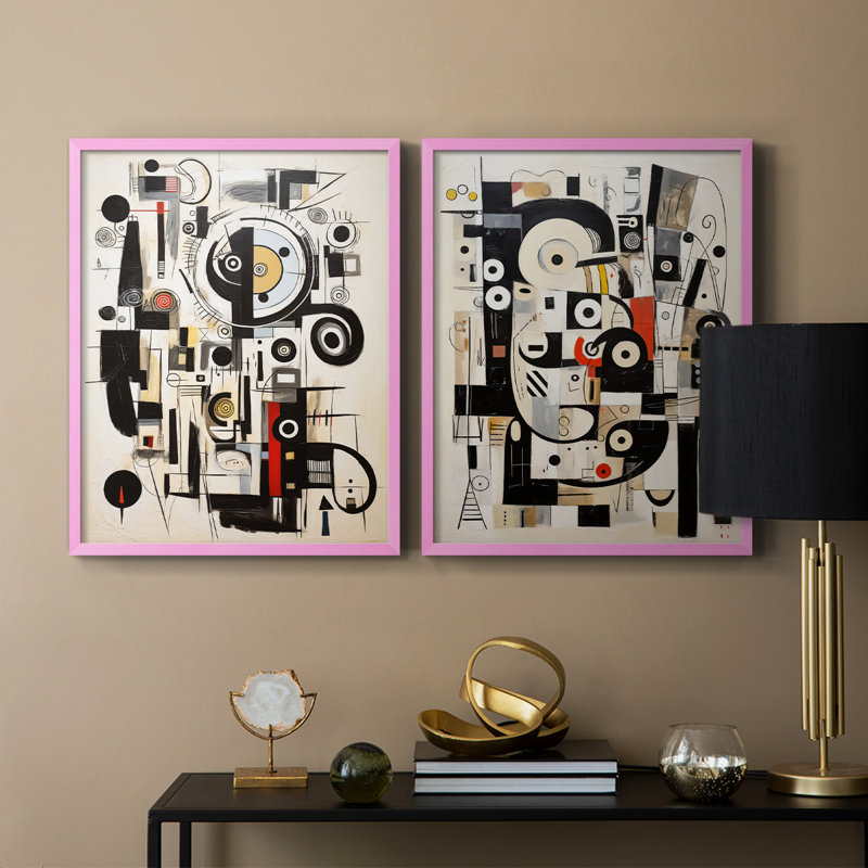 ABSTRACT Series CCCCLXVII - Impression encadrée de qualité supérieure - prête à être accrochée - aucun clou requis - aucun clou requis