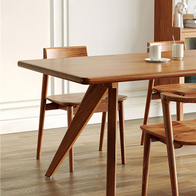 Table de salle à manger en bois de frêne avec pieds en arche