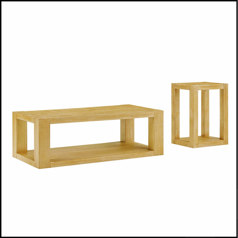 Ensemble de 2 tables basses rectangulaires modernes à 2 niveaux pour salon, montage facile, tables d'appoint polyvalentes et élégantes pour chambre et bureau