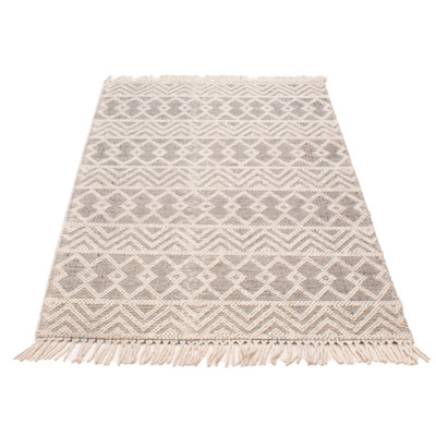 Kennidi One-of-a-Kind 5'0" X 8'2" New Age Wool Area Rug in Cream