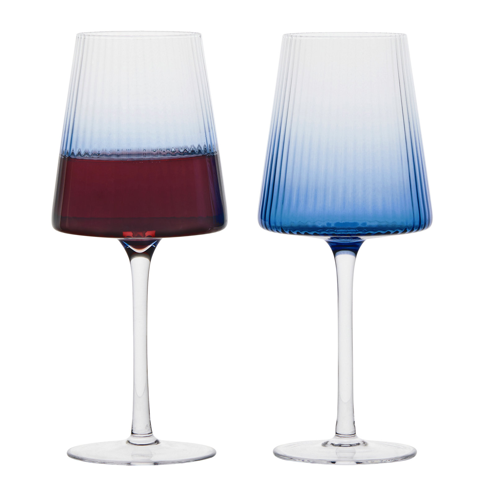Zoya 15.25oz. Glass All Purpose Wine Glass Stemware Set, Blue
