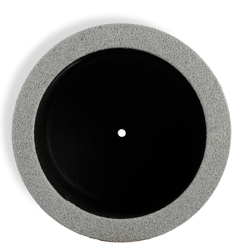 Gita Large Lightweight Outdoor 23" x 19" Round Planter Box, Gray Granite
