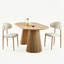 Table de salle à manger extensible en bois massif + ensemble de 2 coussins beiges en hêtre
