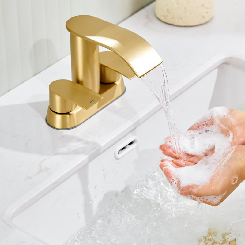 Robinet pour salle de bain Waterfall, Or brossé