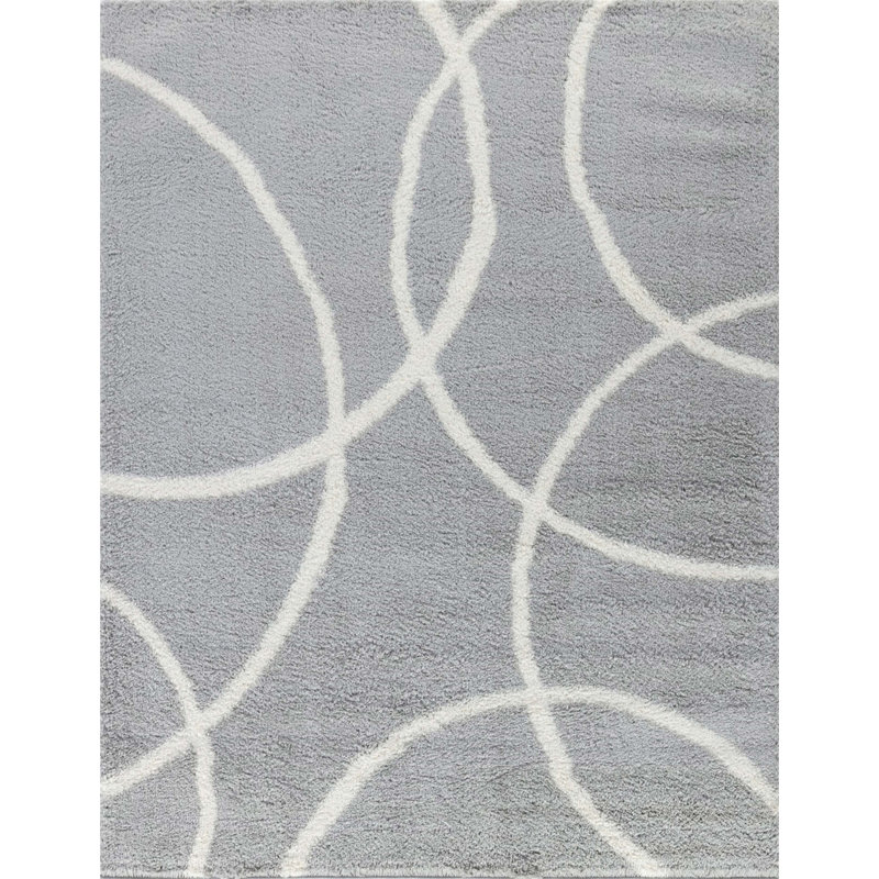 Loft Shag Grey Shaggy Area Rug, Rectangle 7'10" x 9'10"